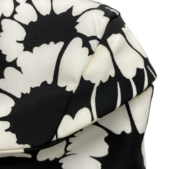 Auth PRADA - 2VZ095 Black White Tessuto Fiori (nylon) leather) Backpack - Picture 7 of 16